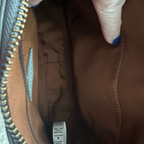 Fossil Farrah Smokey Blue Leather Crossbody - Picture 4 of 10